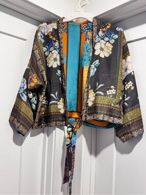 Johnny Was Reversible Cropped Kimono